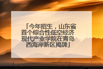 今年招生，山东省首个综合性低空经济现代产业学院在青岛西海岸新区揭牌