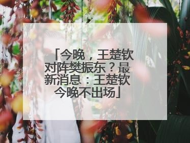 今晚，王楚钦对阵樊振东？最新消息：王楚钦今晚不出场