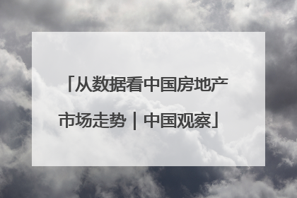 从数据看中国房地产市场走势｜中国观察