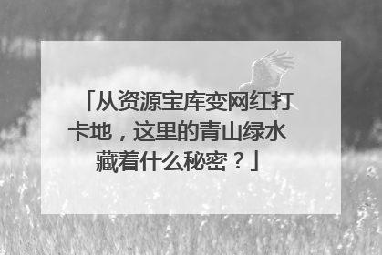 从资源宝库变网红打卡地，这里的青山绿水藏着什么秘密？