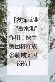发挥就业“蓄水池”作用，快手美团将释放多领域实习岗位