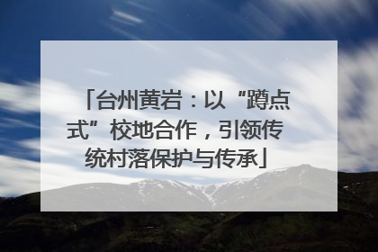 台州黄岩：以“蹲点式”校地合作，引领传统村落保护与传承