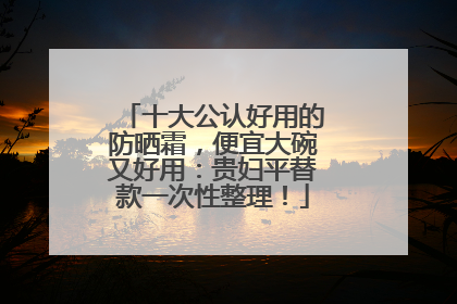 十大公认好用的防晒霜，便宜大碗又好用：贵妇平替款一次性整理！