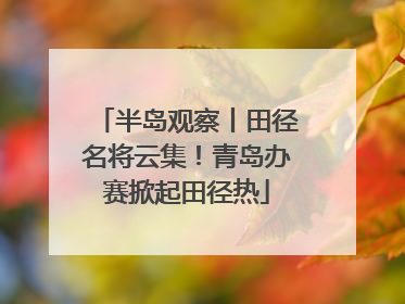 半岛观察丨田径名将云集！青岛办赛掀起田径热