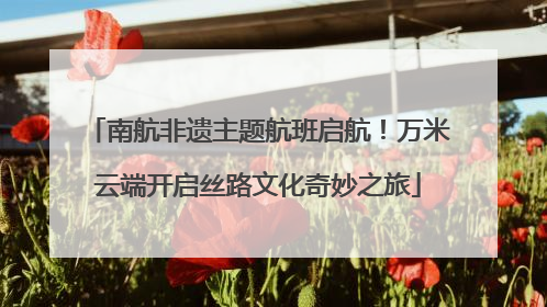 南航非遗主题航班启航！万米云端开启丝路文化奇妙之旅