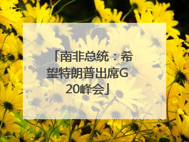 南非总统：希望特朗普出席G20峰会
