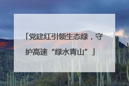 党建红引领生态绿，守护高速“绿水青山”