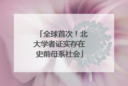 全球首次！北大学者证实存在史前母系社会