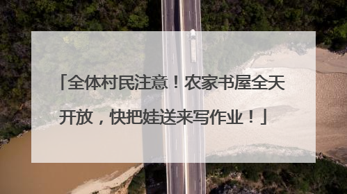 全体村民注意！农家书屋全天开放，快把娃送来写作业！