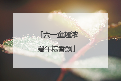 六一童趣浓 端午粽香飘
