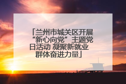 兰州市城关区开展“新心向党”主题党日活动 凝聚新就业群体奋进力量