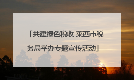 共建绿色税收 莱西市税务局举办专题宣传活动
