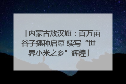 内蒙古敖汉旗：百万亩谷子播种启幕 续写“世界小米之乡”辉煌