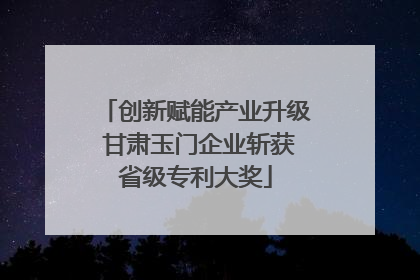 创新赋能产业升级 甘肃玉门企业斩获省级专利大奖