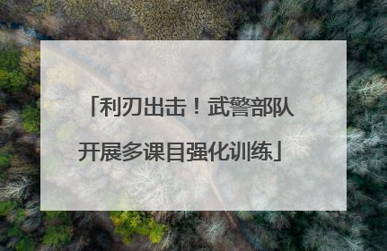 利刃出击！武警部队开展多课目强化训练