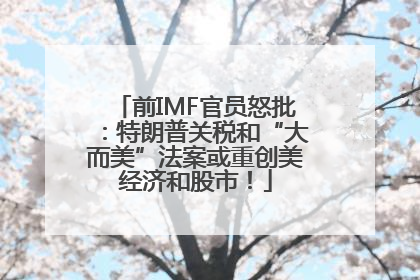 前IMF官员怒批：特朗普关税和“大而美”法案或重创美经济和股市！