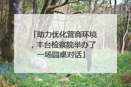 助力优化营商环境，丰台检察院举办了一场圆桌对话