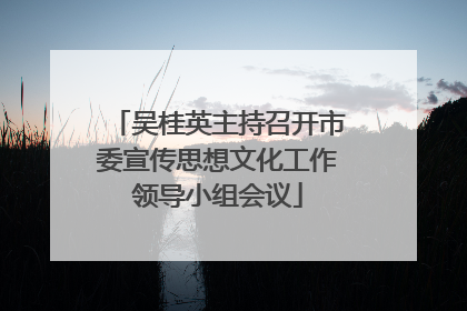 吴桂英主持召开市委宣传思想文化工作领导小组会议