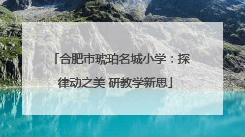 合肥市琥珀名城小学：探律动之美 研教学新思
