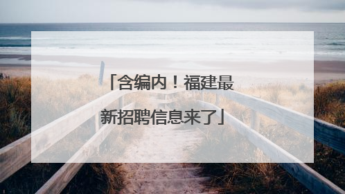 含编内！福建最新招聘信息来了
