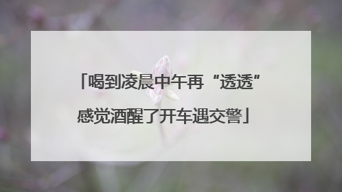 喝到凌晨中午再“透透” 感觉酒醒了开车遇交警