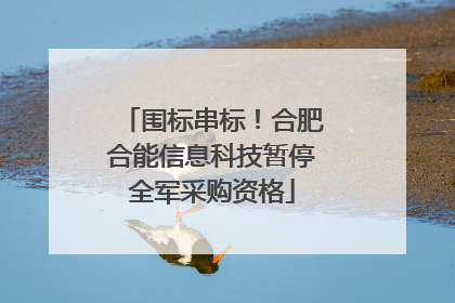 围标串标！合肥合能信息科技暂停全军采购资格