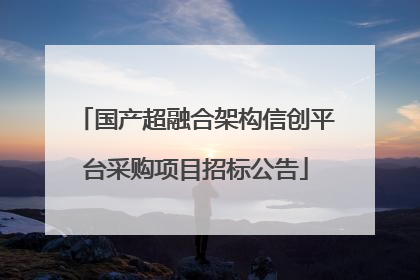 国产超融合架构信创平台采购项目招标公告