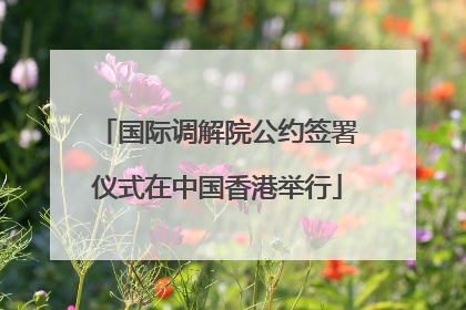 国际调解院公约签署仪式在中国香港举行