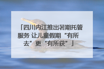 四川内江推出暑期托管服务 让儿童假期“有所去”更“有所获”