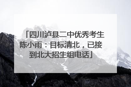 四川泸县二中优秀考生陈小雨：目标清北，已接到北大招生组电话