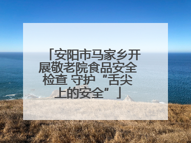 安阳市马家乡开展敬老院食品安全检查 守护“舌尖上的安全”