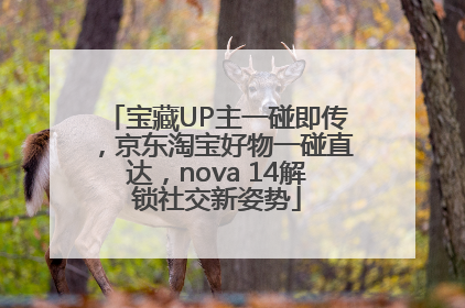 宝藏UP主一碰即传，京东淘宝好物一碰直达，nova 14解锁社交新姿势