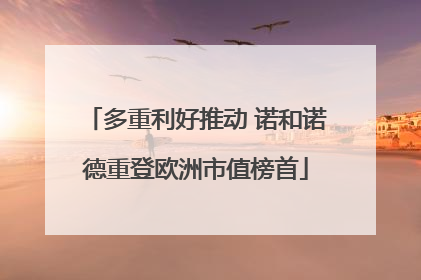 多重利好推动 诺和诺德重登欧洲市值榜首