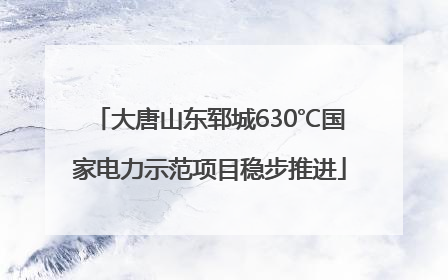 大唐山东郓城630℃国家电力示范项目稳步推进