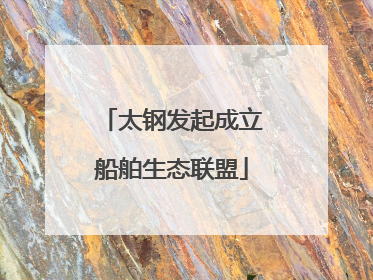 太钢发起成立船舶生态联盟