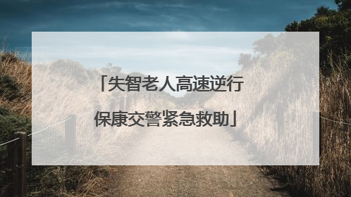 失智老人高速逆行 保康交警紧急救助