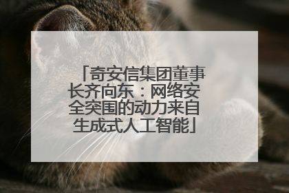 奇安信集团董事长齐向东：网络安全突围的动力来自生成式人工智能