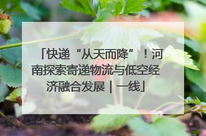 快递“从天而降”！河南探索寄递物流与低空经济融合发展｜一线