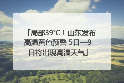 局部39℃！山东发布高温黄色预警 5日—9日将出现高温天气