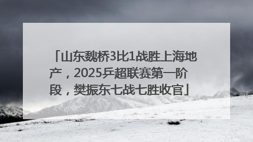 山东魏桥3比1战胜上海地产，2025乒超联赛第一阶段，樊振东七战七胜收官