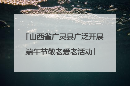 山西省广灵县广泛开展端午节敬老爱老活动