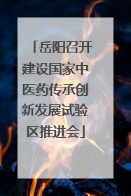 岳阳召开建设国家中医药传承创新发展试验区推进会