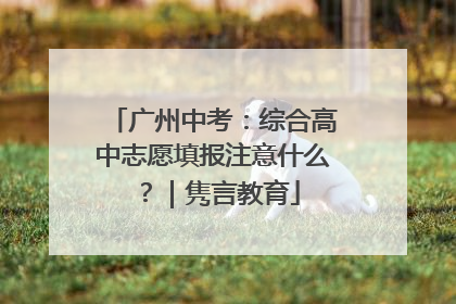 广州中考：综合高中志愿填报注意什么？｜隽言教育
