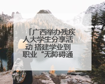 广西举办残疾人大学生分享活动 搭建学业到职业“无障碍通道”