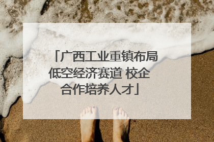 广西工业重镇布局低空经济赛道 校企合作培养人才