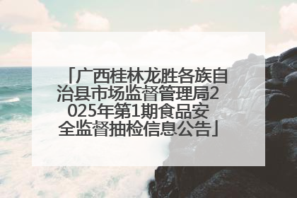 广西桂林龙胜各族自治县市场监督管理局2025年第1期食品安全监督抽检信息公告