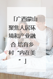 广西蒙山聚焦人居环境和产业融合 培育乡村“内在美”