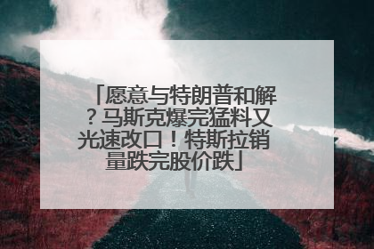 愿意与特朗普和解？马斯克爆完猛料又光速改口！特斯拉销量跌完股价跌