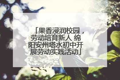 果香浸润校园，劳动培育新人 绵阳安州塔水初中开展劳动实践活动
