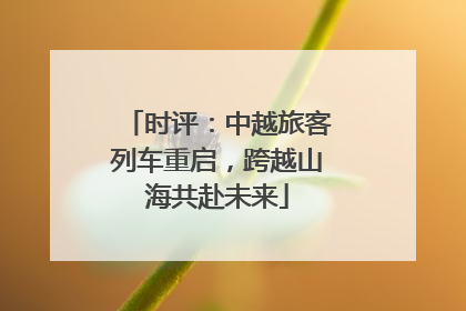 时评：中越旅客列车重启，跨越山海共赴未来